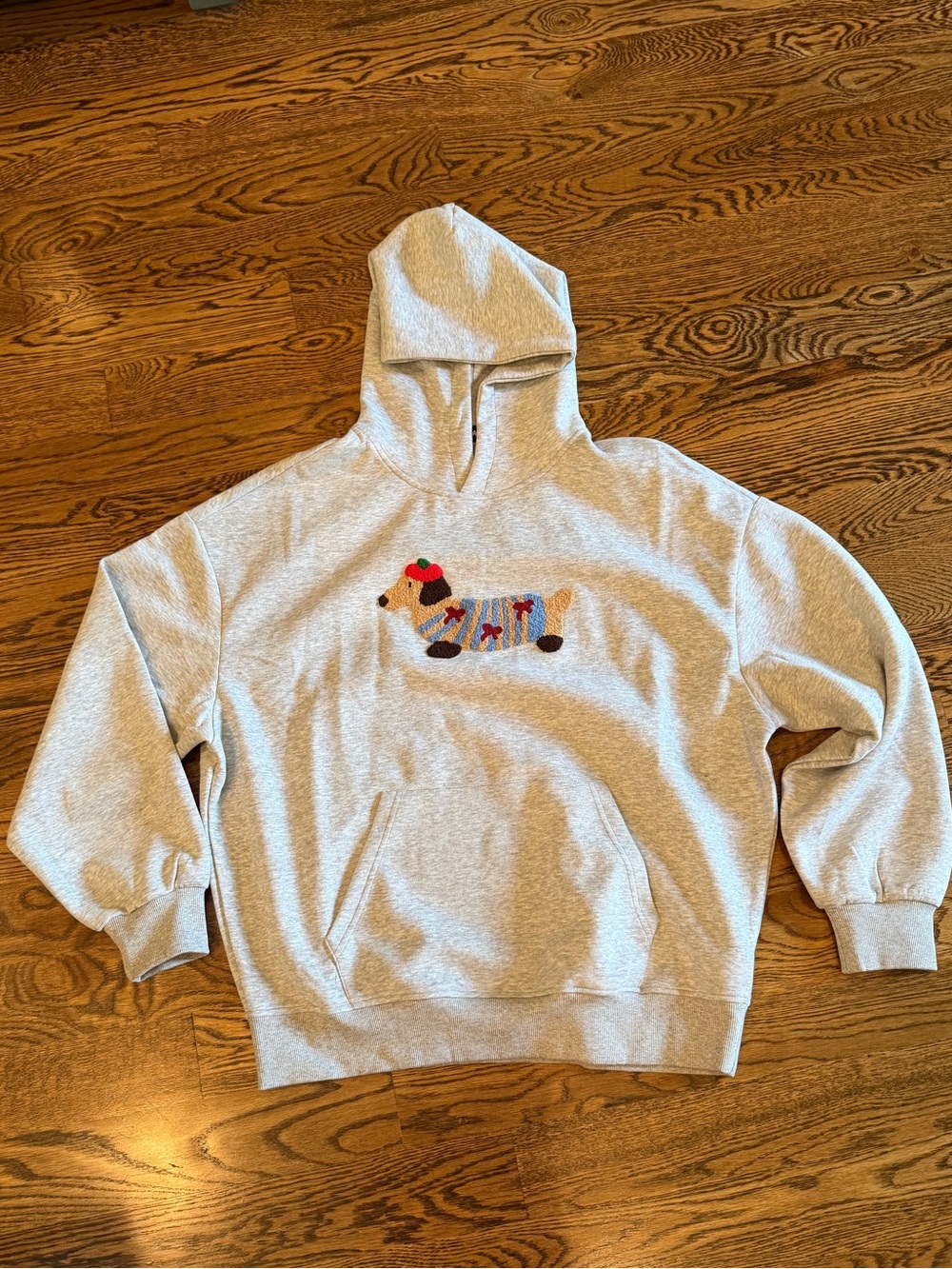Vamtac Weiner Dog Hoodies - Unisex - Cozy Grey Hoodie with Dachshund Motif